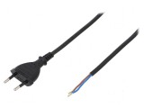 Cablu 2x0,75mm2 CEE 7/16 cu mufă PVC 1,5m negru