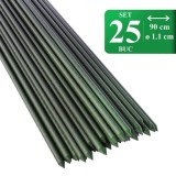Set 25 araci gradina pentru plante cataratoare, metal PVC, 90 cm, verde, Artool