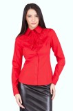 Camasa dama office rosie cu jabou lat din dantela, 36, 38, 40, 42, 44, Rosu, T&#039;esha