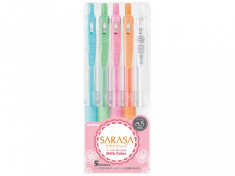 Pix cu gel 0.5 mm Milk Zebra 5 culori/set