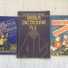 lot 3 carti rebus cinegetic / dictionar rebus dictionar A-L / indreptar rebusist