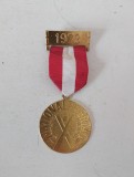 Insigna medalie 1973 NtionalFeirtag Fit-Marsch, Fit-Lauf, metal, 10cm lungime, colectie