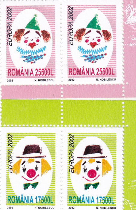 ROMANIA 2002 LP 1584 EUROPA 2002 CIRCUL PERECHE SERII MNH
