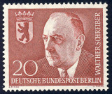 GERMANIA BERLIN 1960 ,PERSONALITATI BERLINEZE , WALTHER SCHREIBER , TIMBRU MNH, Nestampilat