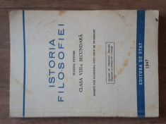 Istoria filosofiei - Manual pentru clasa a VIII-a secundara, 1947 foto