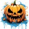 Sticker decorativ, Dovleac Halloween, Portocaliu, 72 cm, 1322STK
