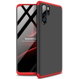 Husa Huawei P30 Pro 360 Elegance Luxury 3in1 Neagra cu Rosu Protectie Completa Anti-soc