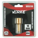 Carota diamantata pentru piatra, gresie si beton 16mm M14 V05116 Verke