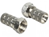 Conector F antena/coaxial (TV) pentru cablu cu diametru 5.0 - 5.2 mm, Delock 65615