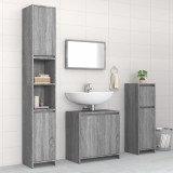 VidaXL Set mobilier de baie, 4 piese, gri sonoma, lemn prelucrat