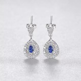 Cercei din argint 925 Safir Albastru- ARG398L, Argintboutique