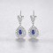 Cercei din argint 925 Safir Albastru- ARG398L