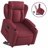 Cumpara ieftin Fotoliu rabatabil cu ridicare, rosu vin, material textil