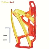 Suport sticla apa pentru bicicleta, montare pe cadru, plastic PC durabil, 13 x 5 x 7.5 cm, cu suruburi si inbus incluse, FIXATO, Rosu Galben