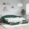 Gossi pat de zi cu extensie si sertare verde inchis 80x200 cm catifea
