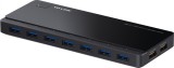 HUB extern TP-LINK, porturi USB: USB 3.0 x 7, Fast Charging Port x 2, conectare prin USB 3.0, alimentare retea 220 V, cablu 1 m, negru &quot;UH720&quot; (timbru