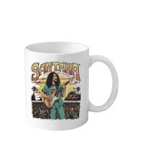 Cana din ceramica haioasa, 330 ml, alba, pentru pasionatii de muzica, SANTANA