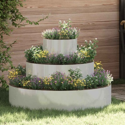 vidaXL Vază pentru Grădină Argintiu 90 x 90 x 20 cm Oțel galvanizat 873653 foto