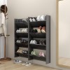 Gossi pantofar perete 4buc. gri extralucios 60x18x60cm lemn prelucrat
