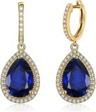 Cumpara ieftin Cercei lungi pentru femei JewelryPalace, argint 925, albastru auriu - RESIGILAT