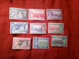 Serie mica Montserrat colonie britanica 1953 Elisabeta II si motive locale , 9 valori