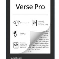 E-Book Reader PocketBook Verse Pro PB634, Ecran tactil 6.0inch E Ink Carta™ 1200, 300DPI, 512MB RAM, 16GB Flash, SMARTlight, WiFi (Albastru)