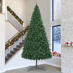 vidaXL Brad de Crăciun cu lumini decorative cu coarde Verde 400 cm PVC 3394817