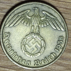Germania nazista -moneda istorica- 5 pfennig / Reichspfennig 1938 - impecabila !