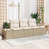 Cumpara ieftin Set de canapele pentru grădină cu pernă 3 pcs Bej, crem