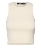 Maiou Dama Crop Top Vero Moda Vmginny Crem, Marimea S, Outlet, Fara Maneci, Decolteu Rotund, 100% Poliester