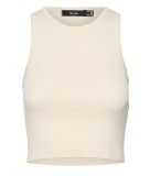 Maiou crop top pentru femei VERO MODA Vmginny SL O-Neck, crem, S - OUTLET