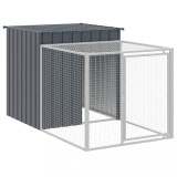 Cusca pentru gaini cu peron, antracit, 110x201x110 cm, otel galvanizat