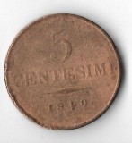 Moneda 5 centesimi 1849 - Lombardia