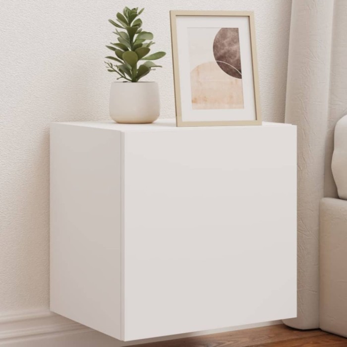 Gossi comoda tv de perete cu lumini led, alb, 40,5x35x40 cm