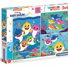 Puzzle Clementoni Baby Shark, 3 x 48 piese