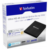 Verbatim External Ultra HD 4K Slimline Blu-ray Writer /USB C