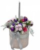 Aranjament Craciun cu brad, bumbac, globuri, cadouri si lumanare in cutie din catifea (Multicolor), Eventissimi&reg;