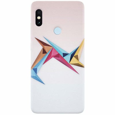 Husa silicon pentru Xiaomi Mi Max 3, Abstract Minimalistic Colors Triangles foto