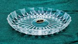 vtg platou oval din cristal bol GB BAD DRIBURG bol sticla lucrata manual 28 cm