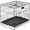 Cusca pentru animale, 2 usi, Pliabila din metal, L, Negru, 60x50x42 cm Household NewTrend, Oem