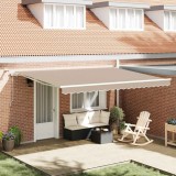 Marchiză retractabilă automată cu LED Bej 450x350 cm