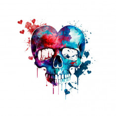 Sticker decorativ Skull Art, Multicolor, 56 cm, 5874ST