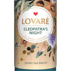 Tub de ceai Lovaré - Cleopatra's Night: Amestec de ceai verde, petale de flori și fructe 80 g