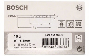 Burghie pentru metal HSS-R DIN 338 5,3x52x86mm set 10 buc. - 3165140086332 foto