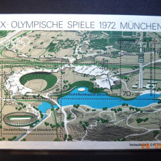 GERMANIA 1972 – STADIONUL OLIMPIC MUNCHEN, bloc nestampilat, DG5