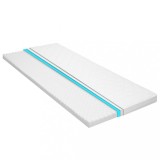 Topper Saltea vidaXL, Spuma Rece, 6cm Grosime, 90x200 cm, Alb, Husa Lavabila, Confort Somn