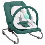 Cumpara ieftin Balansoar Bebeluși Verde cu Jucării, Oțel, Spătar Reglabil, Ham Siguranță, Pernuță Confort