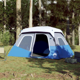 VidaXL Cort camping cu lumină LED pentru 6 persoane, albastru deschis