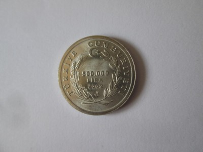 Turcia 500000 Lira 2002 UNC moneda comemorativă FAO foto