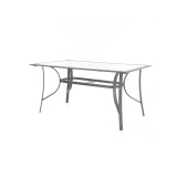 Masa pentru gradina si terasa HECHT SOFIA TABLE, blat din sticla securizata, cadru din otel-aluminiu, 150 x 90 x 73 cm